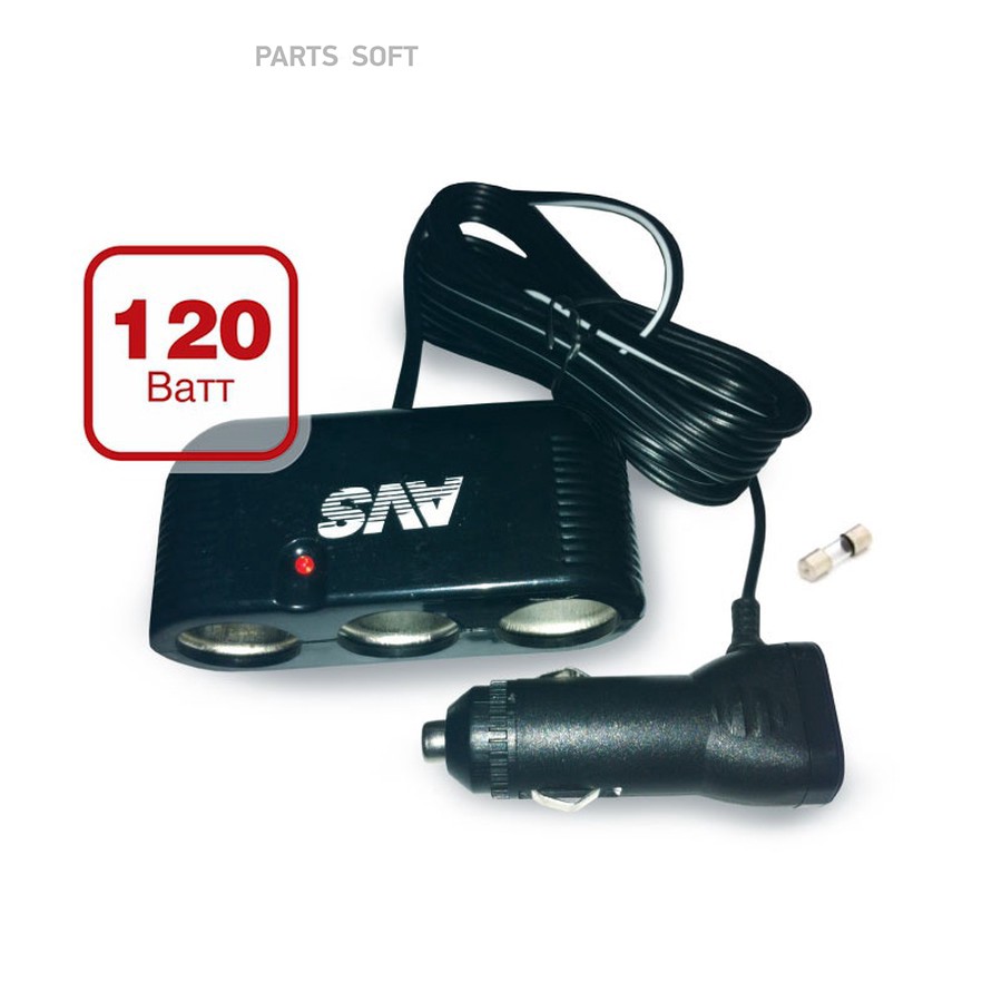 Разветвитель в прикуриватель "AVS" (3 гнезда с проводом CS301) - AVS None None